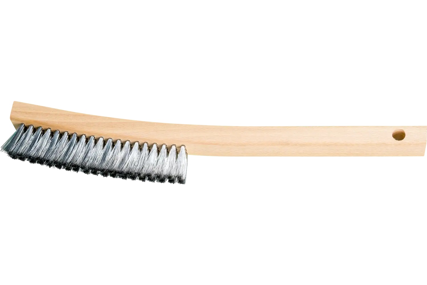 Show details for Pferd Curved Handle Platers Brush 3 Rows .005 Carbon Steel Wire Picture of Pferd Curved Handle Platers Brush 3 Rows .005 Carbon Steel Wire